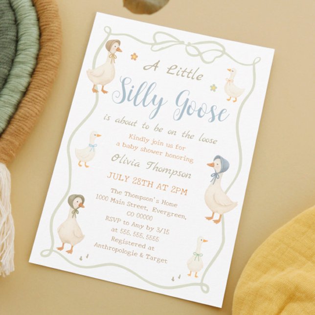 Convite A Little Silly Goose Baby Shower (Criador carregado)