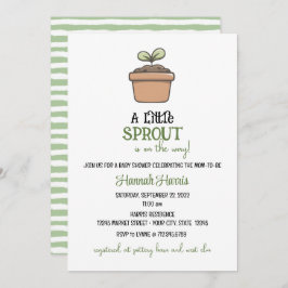 Convite A Little Sprout on the Way Baby Shower Invitation