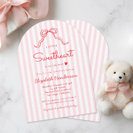 Convite A Little Sweetheart Bow Valentine's Baby Shower