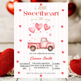Convite A Little Sweetheart truck Baby Shower