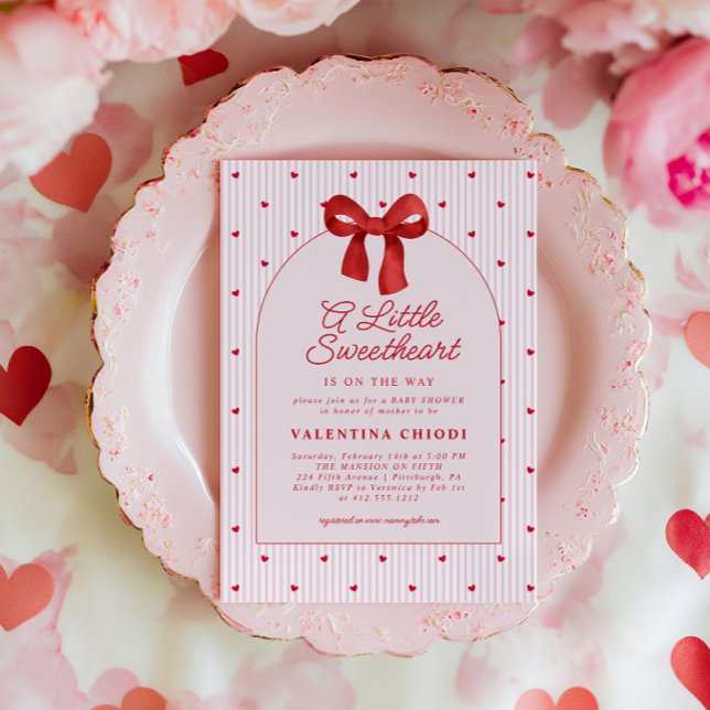 Convite A Little Sweetheart Valentine Coquette Baby Shower (A Little Sweetheart Baby Shower Invitation )