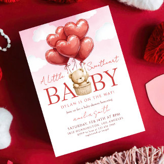 Convite a little sweetheart Valentines Baby shower