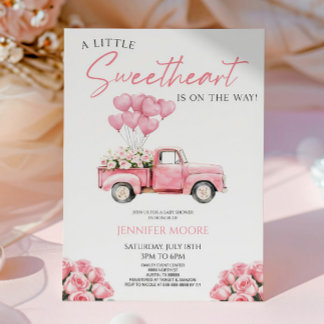 Convite A Little Sweetheart Valentine's Day Baby Shower