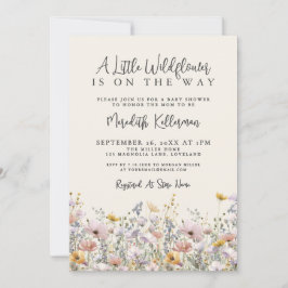 Convite A Little Wildflower Baby Shower