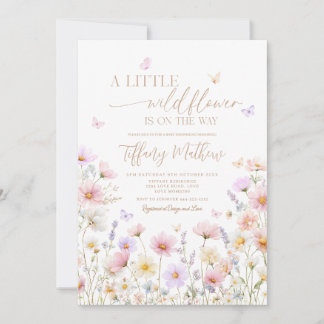 Convite A Little Wildflower Baby Shower Invitation 