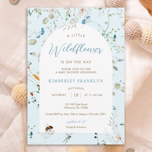Convite A little Wildflower Wild Flower Boy Baby Shower (Criador carregado)