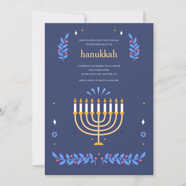Convite à Luz Hanukkah (Frente)