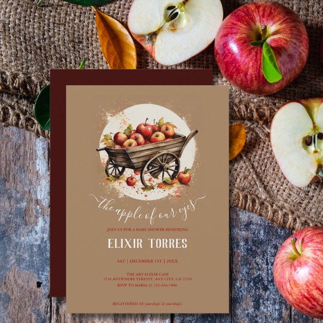 Convite A Maçã Do Nosso Chá de fraldas De Olhos (Criador carregado)