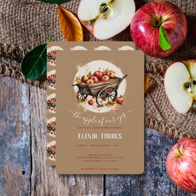 Convite A Maçã Do Nosso Chá de fraldas De Olhos (Criador carregado)
