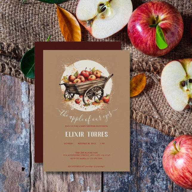 Convite A Maçã Do Nosso Chá de fraldas De Olhos (Criador carregado)