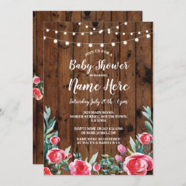 Convite A madeira floral das rosas vermelhas do partido de