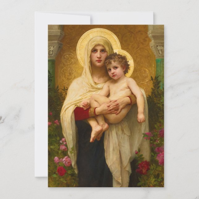 Convite A Madona das Rosas de William Bouguereau (Frente)