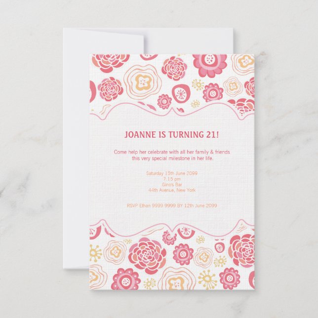 Convite A madressilva floresce o aniversário de 21 anos do (Frente)