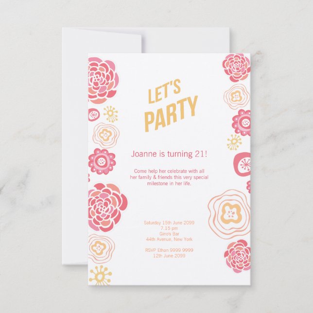 Convite A madressilva floresce o aniversário de 21 anos do (Frente)