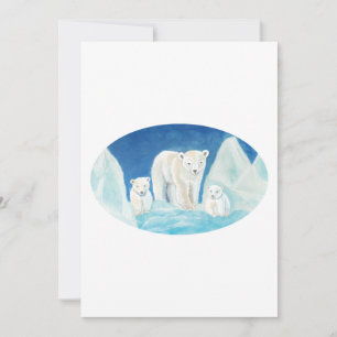 Convite A Mãe Urso Polar & Dois Filhotes