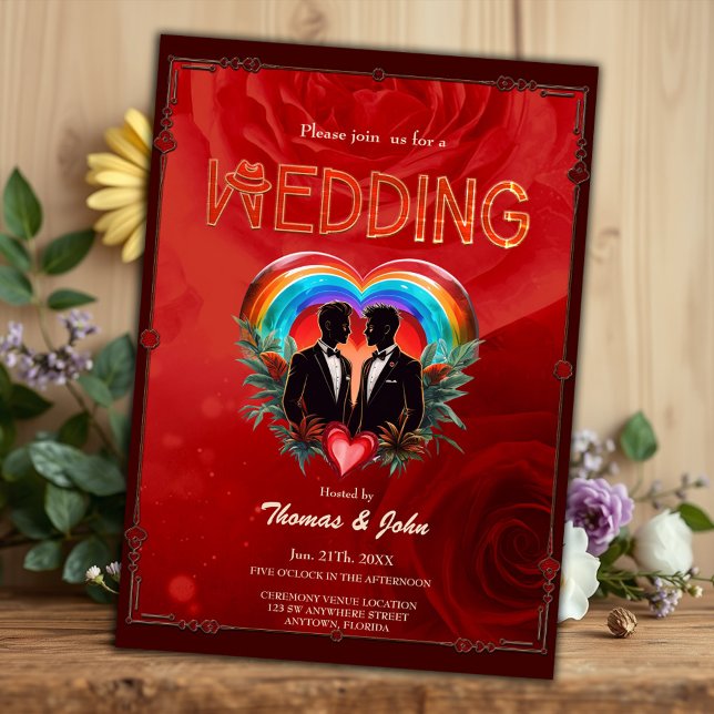 Convite A magia do momento: elegantes gay silhuetas. (Criador carregado)