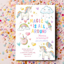 A magia do Pastel unicorn está em torno do anivers