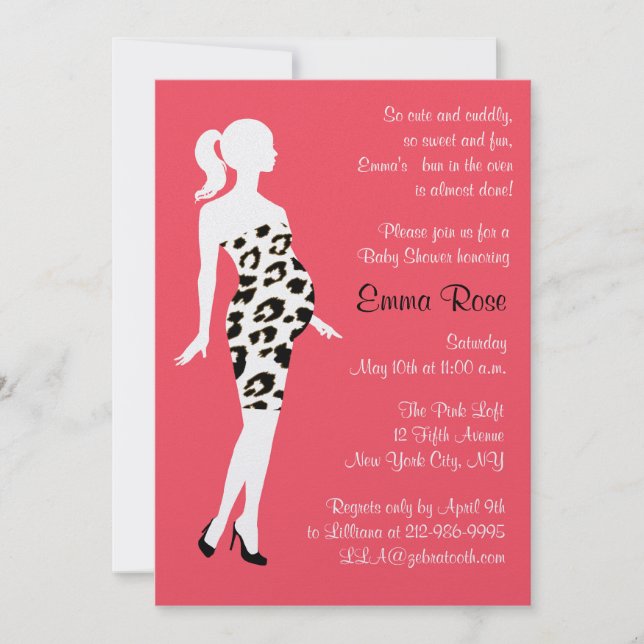 Convite A mamãe quente!Convite para Chás de fraldas (Frente)