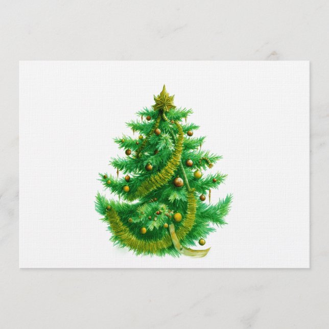 Convite A Mandelbrot Christas Tree With Red & Green Bulbs (Frente)