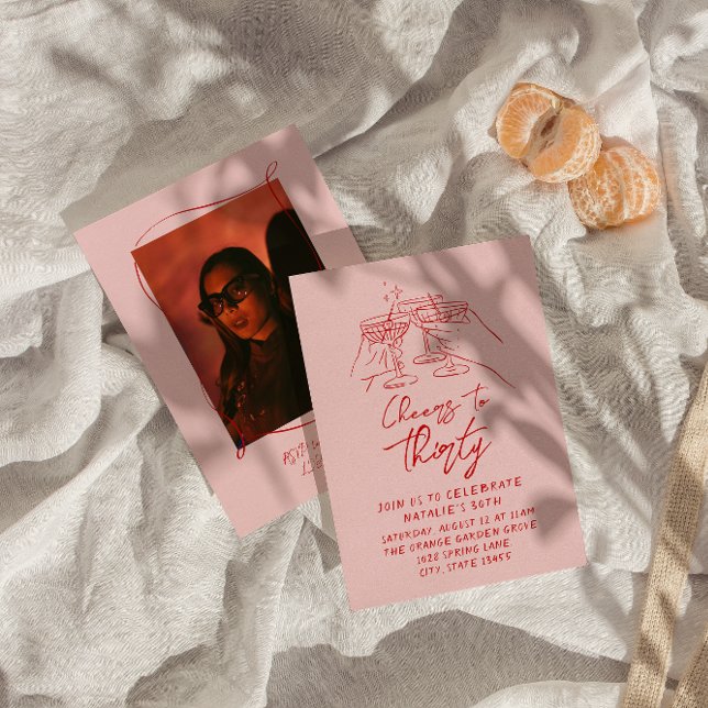 Convite A Mão Arrastou O Vosso Aniversário A Trinta 30 (Criador carregado)