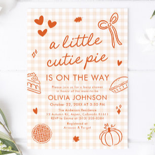 Convite A Mão Cai Desenha Um Pequeno Chá de fraldas De Piz