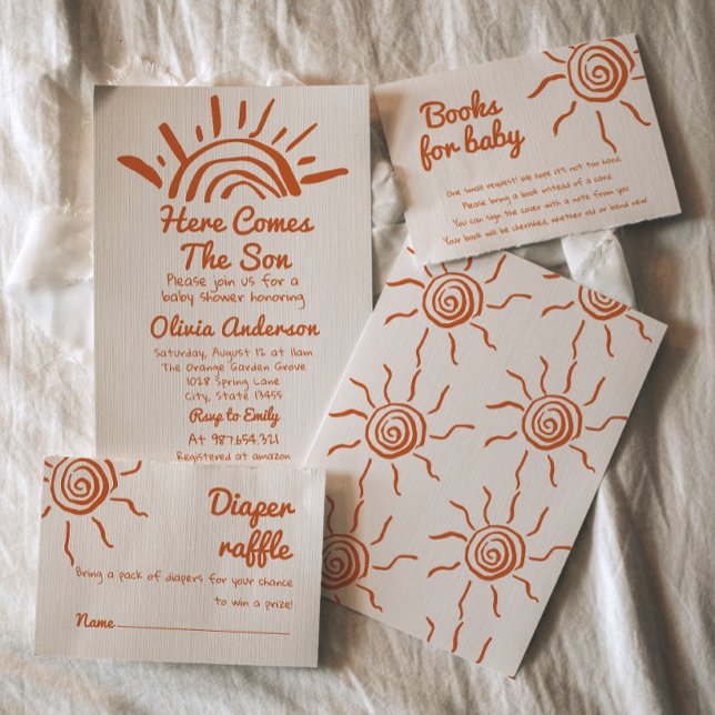 Convite A Mão Retroativa Desenhada Aqui Vem O Chá de frald (Criador carregado)