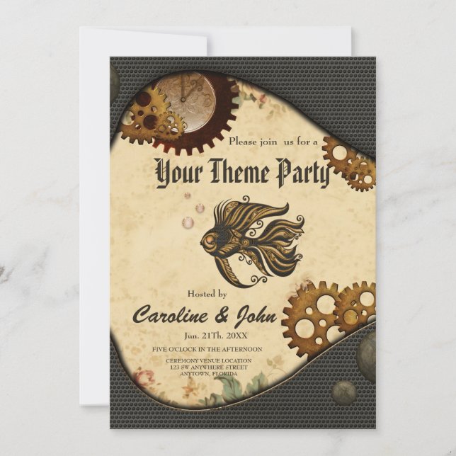 Convite A maravilha mecânica do peixe-galo-do-oceano. (Frente)