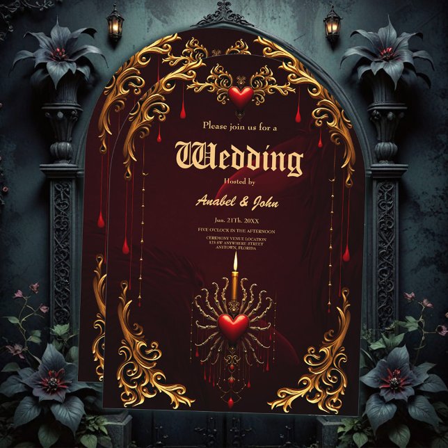 Convite A maravilhosa bela arte da elegância gótica. (Criador carregado)