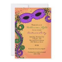 Convite à Mardi Gras para Festa de Halloween