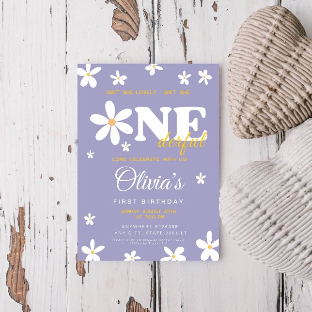 Convite A margarida roxa não é um primeiro aniversario mar (Criador carregado)