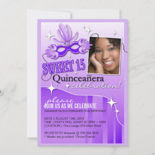 CONVITE À MASCARADA QUINCEANERA