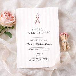 Convite A Match Made in Heaven Elegant Bridal Shower