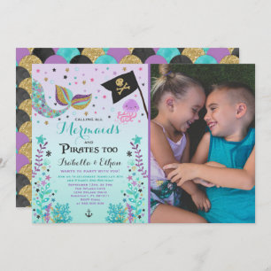 Convite A menina do menino do irmão do aniversário da