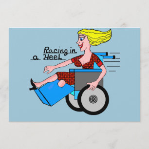 Convite A menina em um salto precisa o amputado das rodas