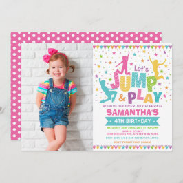 Convite A menina salta o aniversário/a casa do salto
