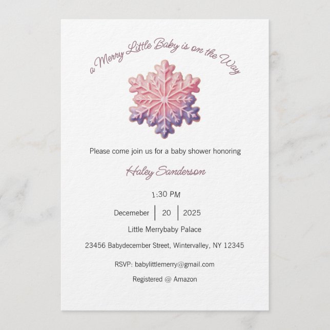 Convite A Merry Little Baby is on the Way Invitation (Frente)