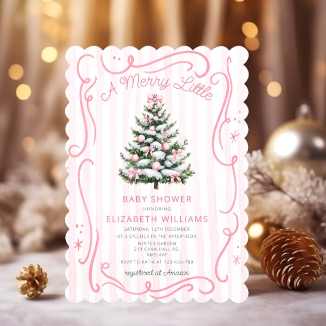 Convite A Merry Little  Christmas Baby Shower (Criador carregado)