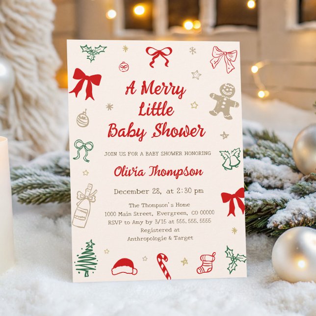 Convite A Merry Little Christmas Baby Shower  (Criador carregado)