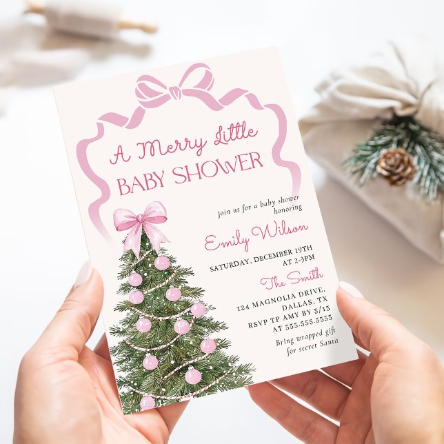 Convite A Merry Little Christmas Baby Shower Invitation (Criador carregado)