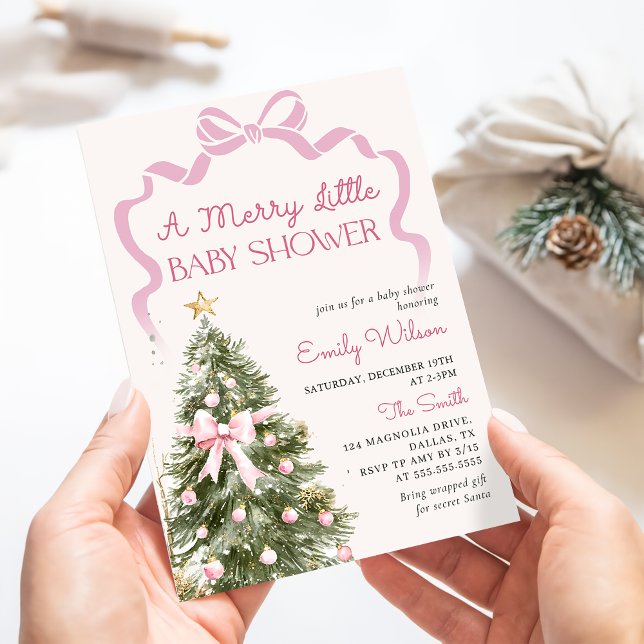 Convite A Merry Little Christmas Baby Shower Invitation (Criador carregado)