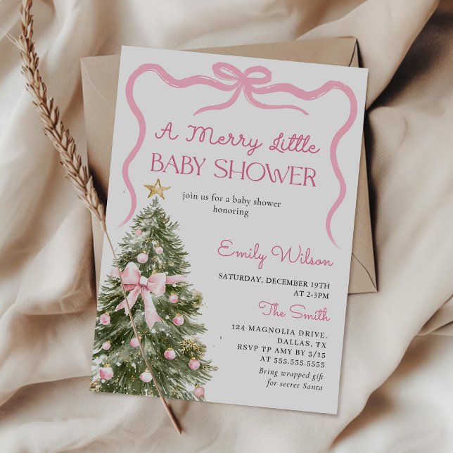 Convite A Merry Little Christmas Baby Shower Invitation (Criador carregado)