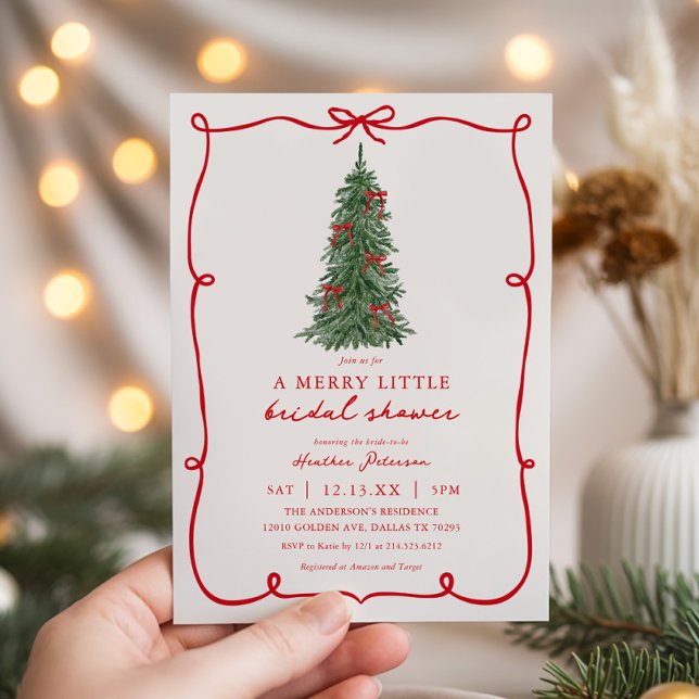 Convite A Merry Little Christmas Bridal Shower (Criador carregado)