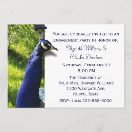 Convite à moda da festa de noivado do pavão