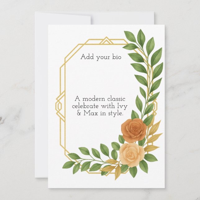 Convite A modern classic for your big day. (Frente)