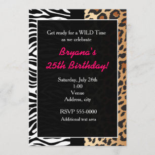 Convite A multi zebra animal do leopardo da chita do