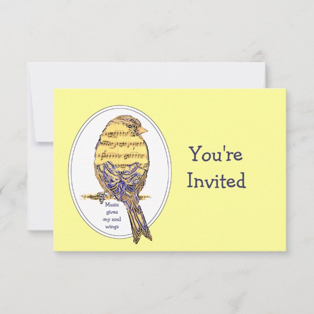 Convite A música dá as minhas almas Cote o Aniversário do  (Frente)