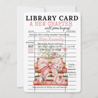 Convite A New Chapter Baby Shower