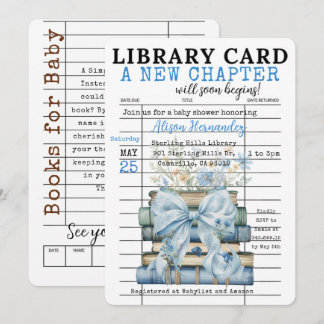 Convite A New Chapter Baby Shower BOY Invitation