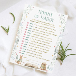 Convite A New Chapter Baby Shower Guess Who Game Card