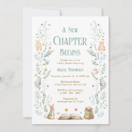 Convite A New Chapter Baby Shower Invitation